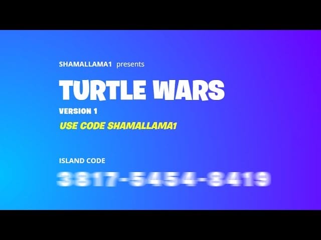 TURTLE WARS SHAMALLAMA1 - Fortnite Creative Map Code